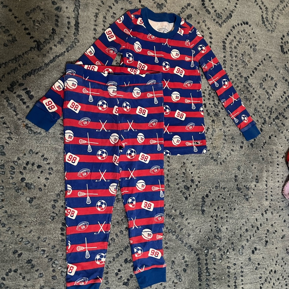 Vineyard Vines Kids Sports Pajama Set - Red and Blue